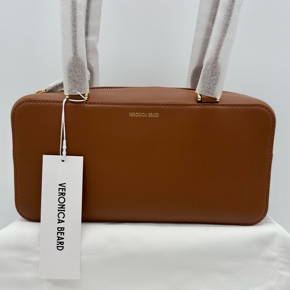 Veronica Beard Boxy Shoulder Bag Tan Hazel - Picture 2 of 16